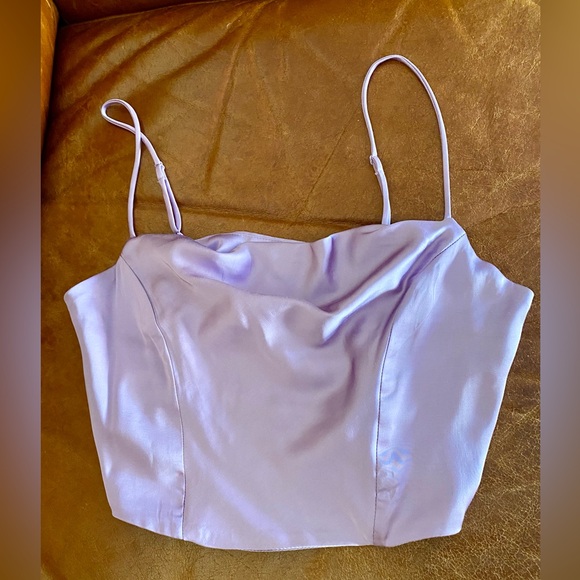 Light Purple H&M Cropped Corset Top - US M - Picture 6 of 7